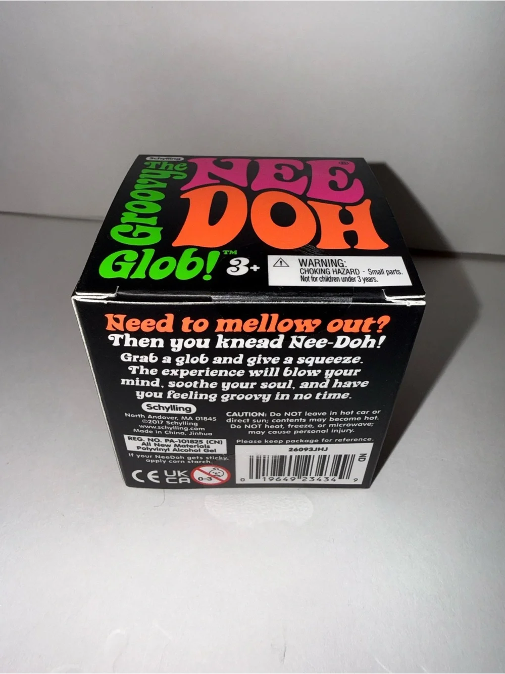Schylling Nee Doh Groovy Glob-Orange Squeeze Ball- Authentic NeeDoh, NEW